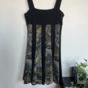 "Sharon Max" black tropical dress / Size M